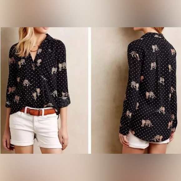 Anthropologie Tops - Anthropologie Exotic Print Blouse